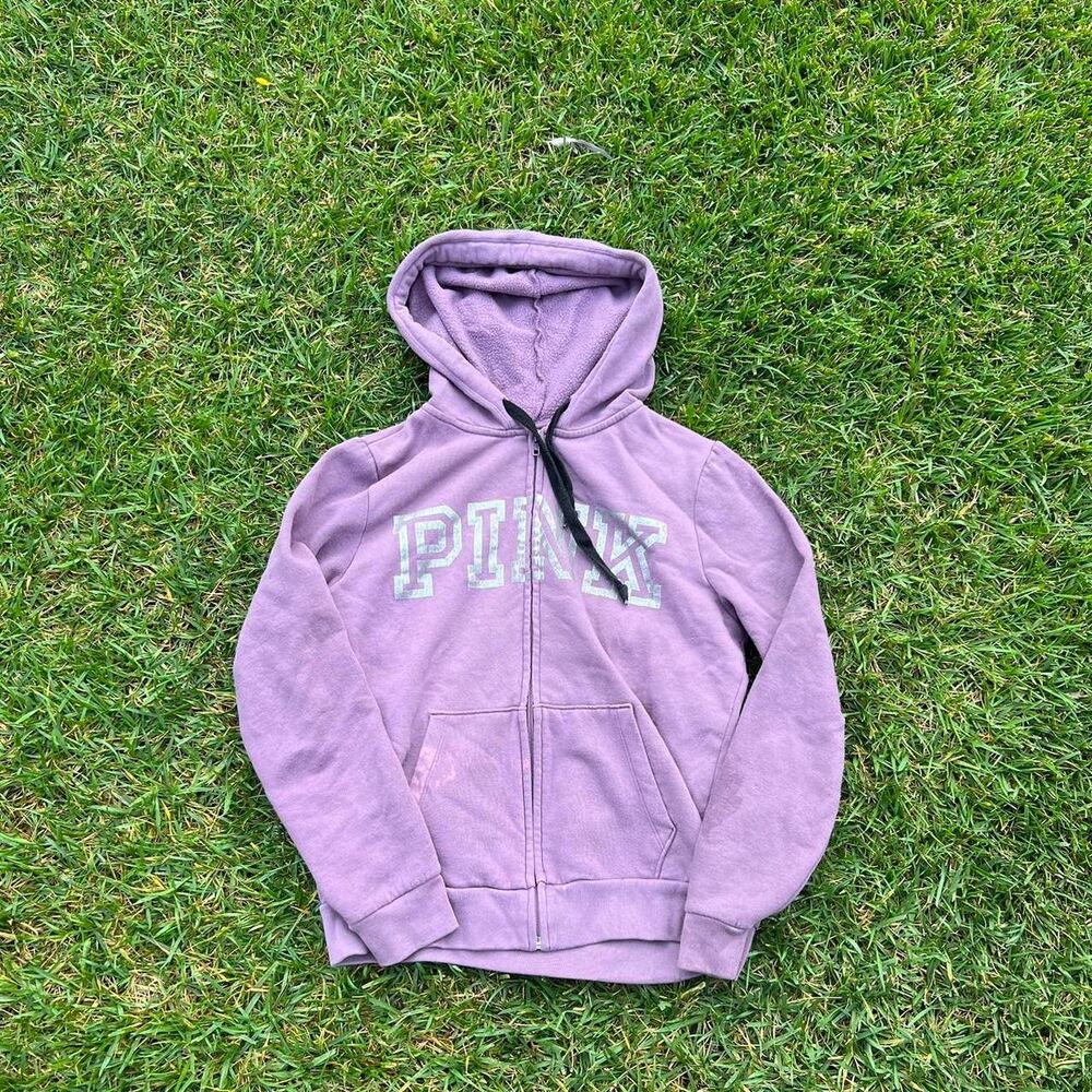 Victoria Secret y2k purple zip up hoodie women’s size S Small